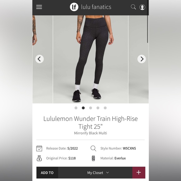 Lululemon Wunder Train High-Rise Tight 25" Mirrorify Black Multi Size 16 - Picture 11 of 12